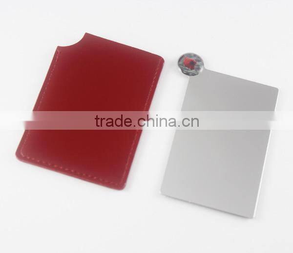 non-breakable gift metal mirror plain metal mirror wallet sized