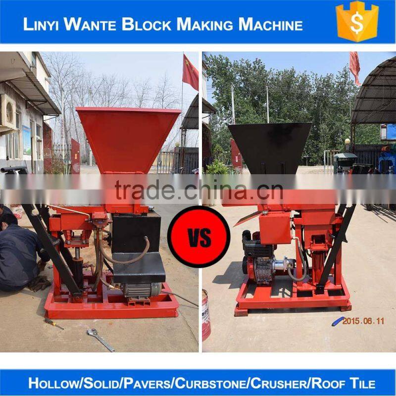 New design hot sale WT1-25 soil clay interlocking bricks block making machine production line