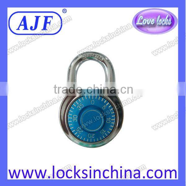 1 7/8" Locker lock with 3 dial combination lock and key for cabinet