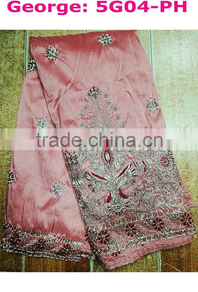 blue silk george lace for lady clothing