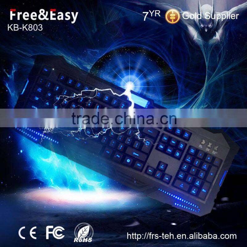 Hot Sale Ergonomic Multimedia Wired Led Game Keyboard for desktop