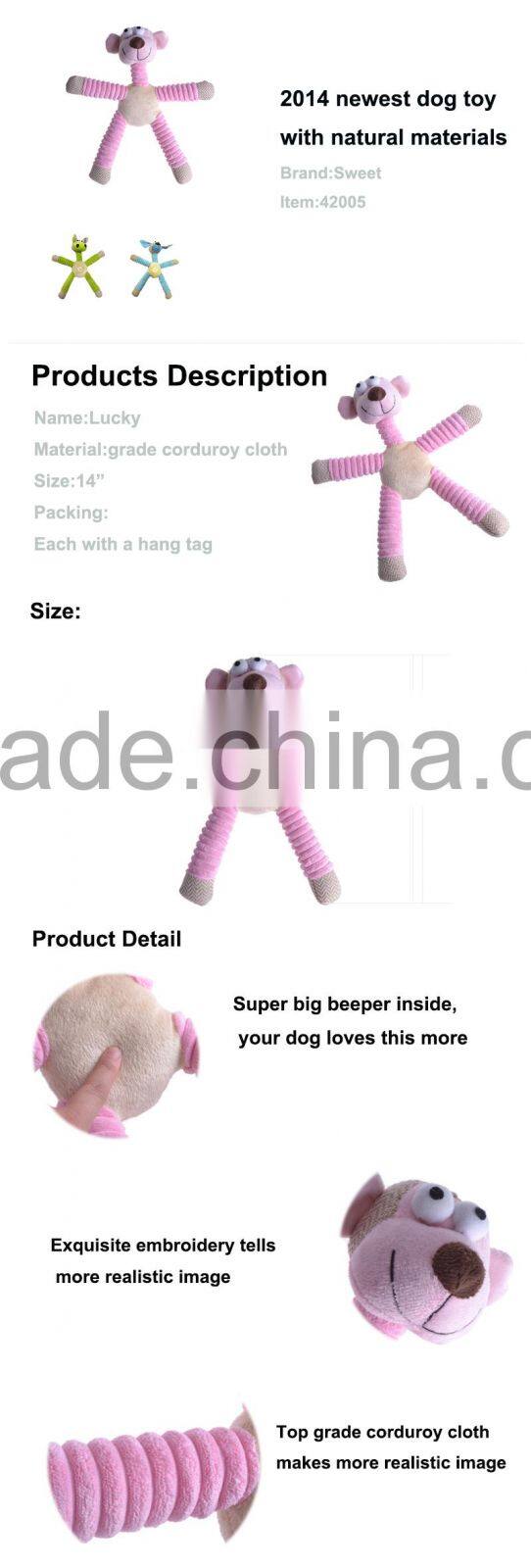 2016 Wholesale Pet Dog Toy Monkey