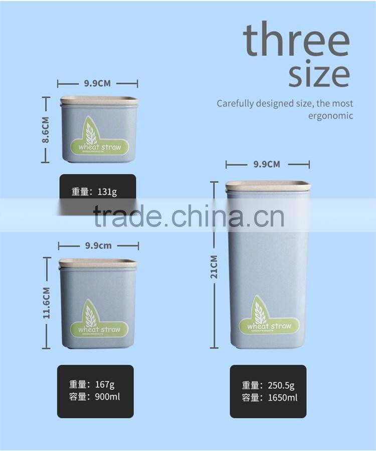 Wheat straw plastic jar/container 550ml/850ml/1650ml