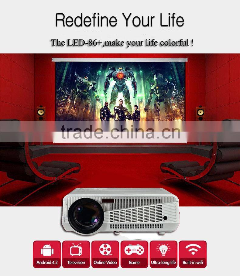 Brightest 4500lumens Native 1280*800 Full HD Led Digital Smart Projector,Wireless connect to iPhone/iPad