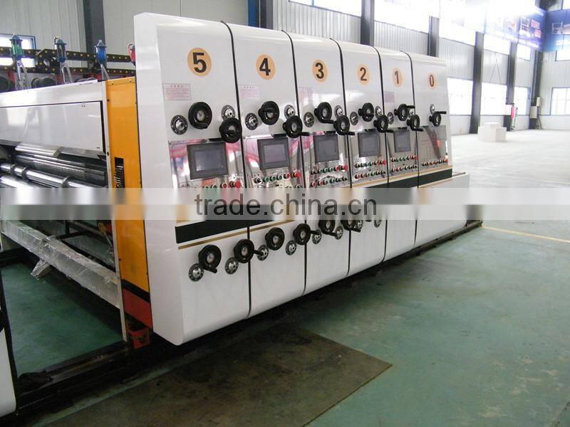 Advanced technology multi color automatic corrugated cardboard flexo printing & slotting & die cutting machine
