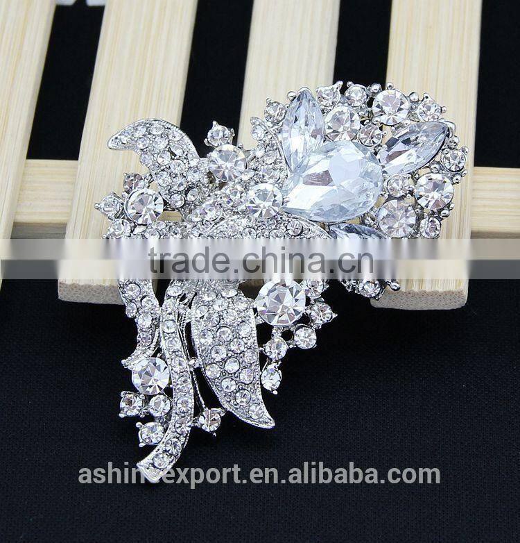 Bridal exuisite noble bulk crystal rhinestone brooch/handmade rhinestone brooch