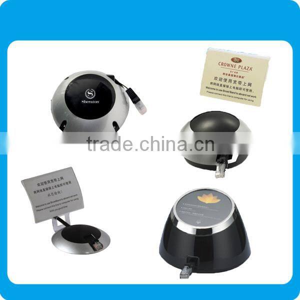 hotel equipment pull-through network cable holder