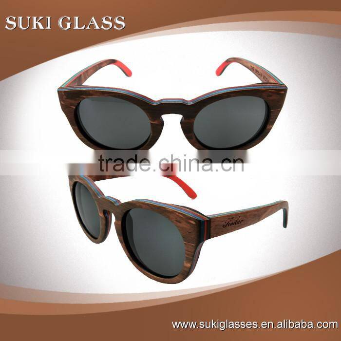 2016 OEM bamboo wood sunglasses polarized lens optical attribute sunglasses