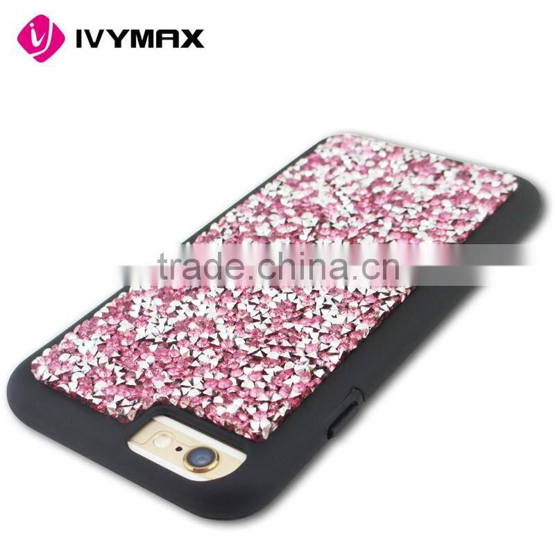 Wholesale luxury new elegant crystal diamond studded pc cell phone case for apple iphone 6s compatible brand