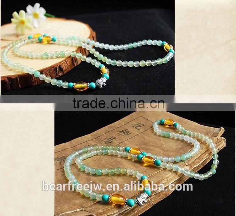 Multilayer Natural Prehnite Color Agate Tibetan Buddhist Buddha Amulets Yoga Wrist Meditation Prayer Mala Beads Wrap Bracelets