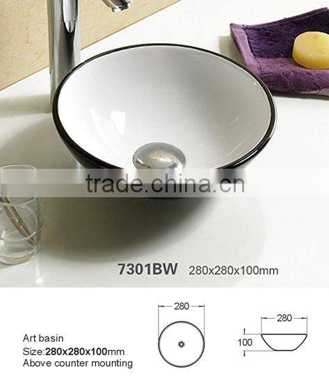 Popular Table Top Bathroom Basin without Overfall Gap