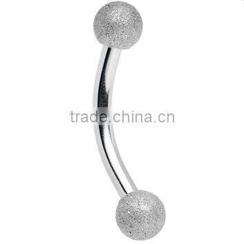 Sandblasted Curved Eyebrow Ring