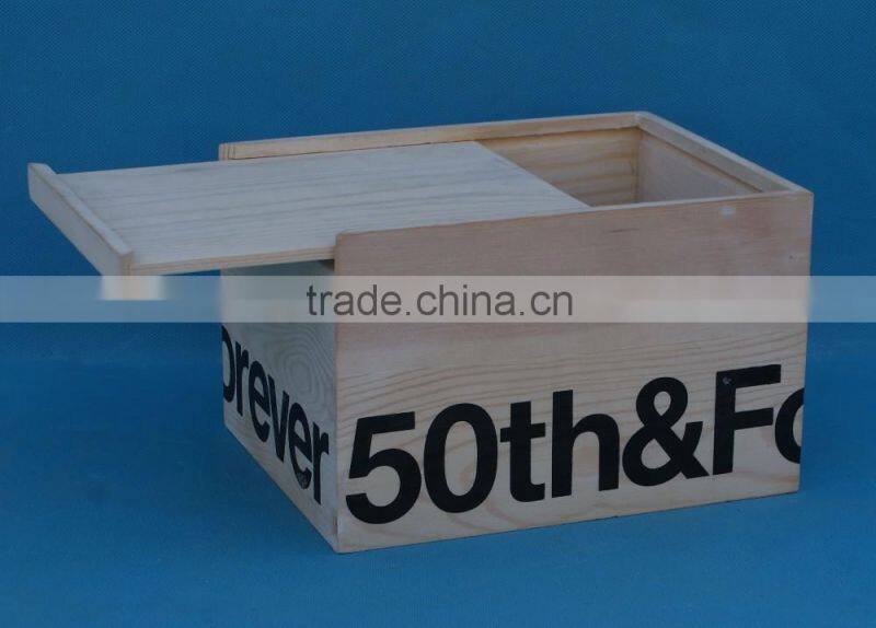 2016 elegant wrapping sliding lid wooden box with high quality