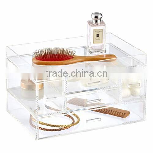 4 tiers clear acrylic make up organizer,acrylic cosmetic organizer,acrylic drawer storage organizer with top open