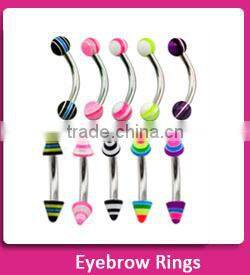 Wholesale 2016 latest fashion stainless steel zircon lip piercing jewelry rings