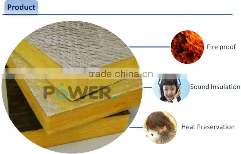 high density thermal insulation glass wool board for wall made in china