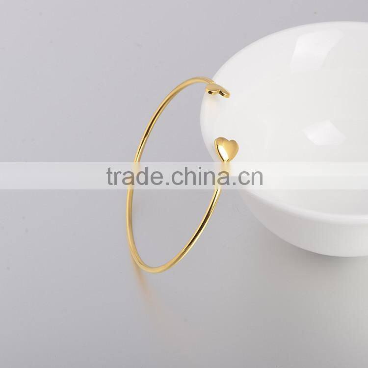 Korean Fashion Double Heart Gold Plated Bracelet