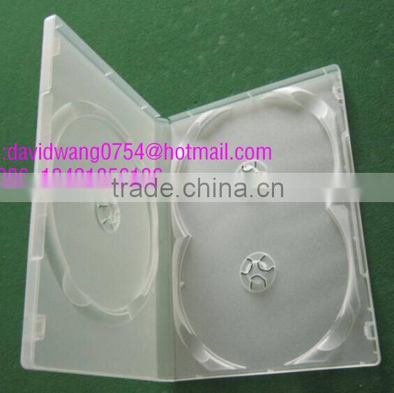 14mm Clear 3discs dvd case with smooth Film