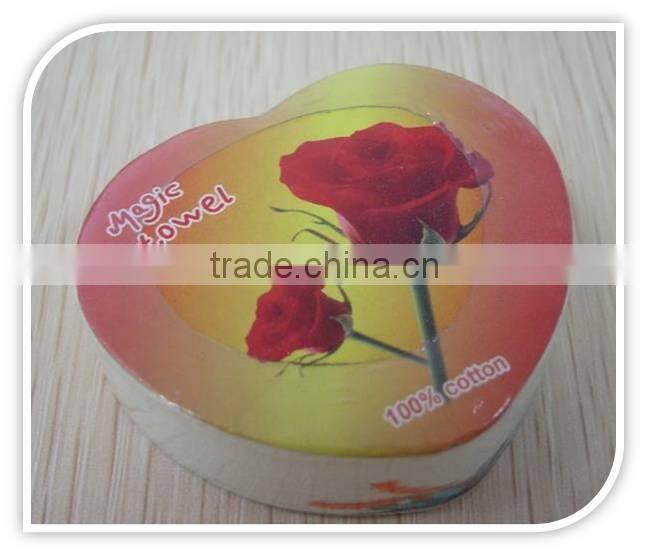Cotton terry flower shape compressed face towel sport towel