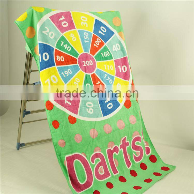 100% cotton reactive velvet printed high grade Compass printed game towel