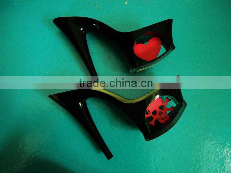2016 Pretty Steps New Design Wholesale Plastic Women High Heel Shoes