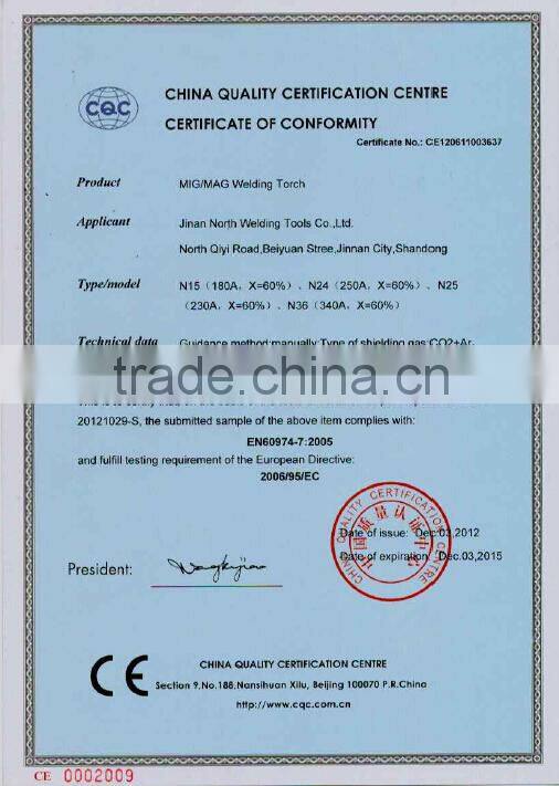 Binzel type CE certified super quality MIG/MAG NORTH welding torch N36