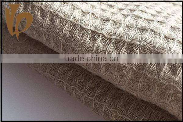 china supplier waffle pattern waffle weave linen fabric for lady fashion