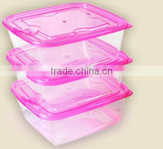 Square set easy to buckle plastic can be microwave heating 3 times inside the refrigerator crisper food storage containers
