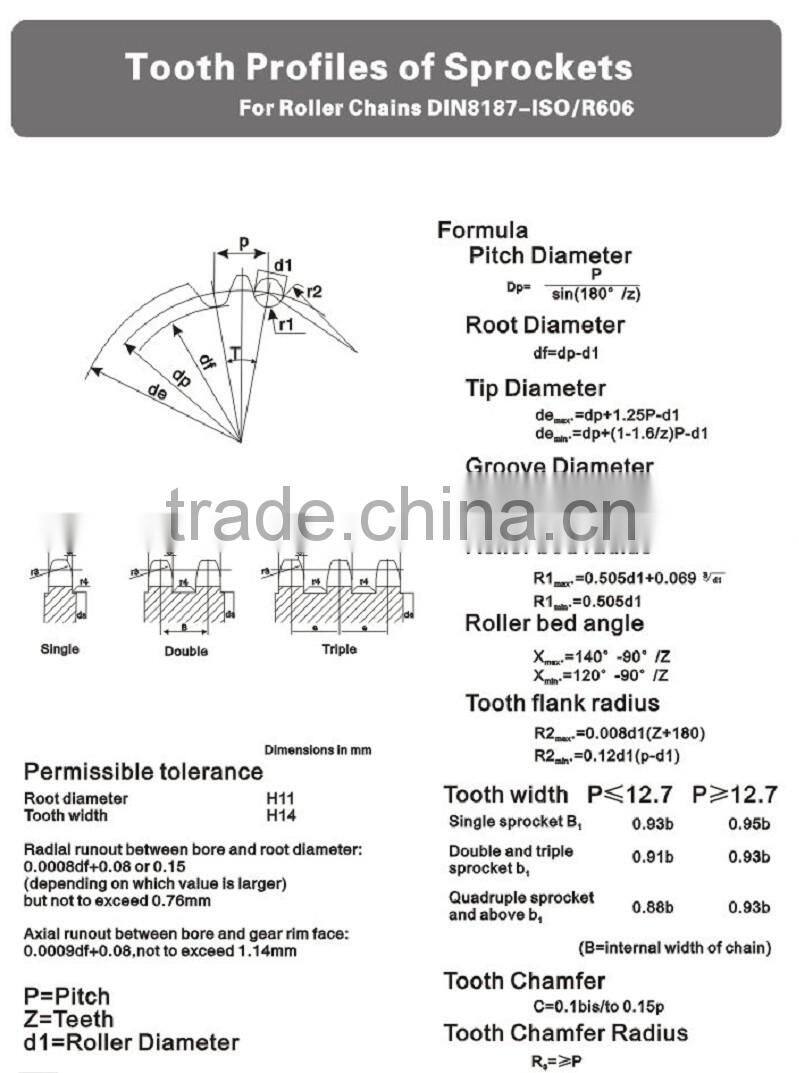 Agricultural Sprockets Stainless Steel Taper Bush Sprocket