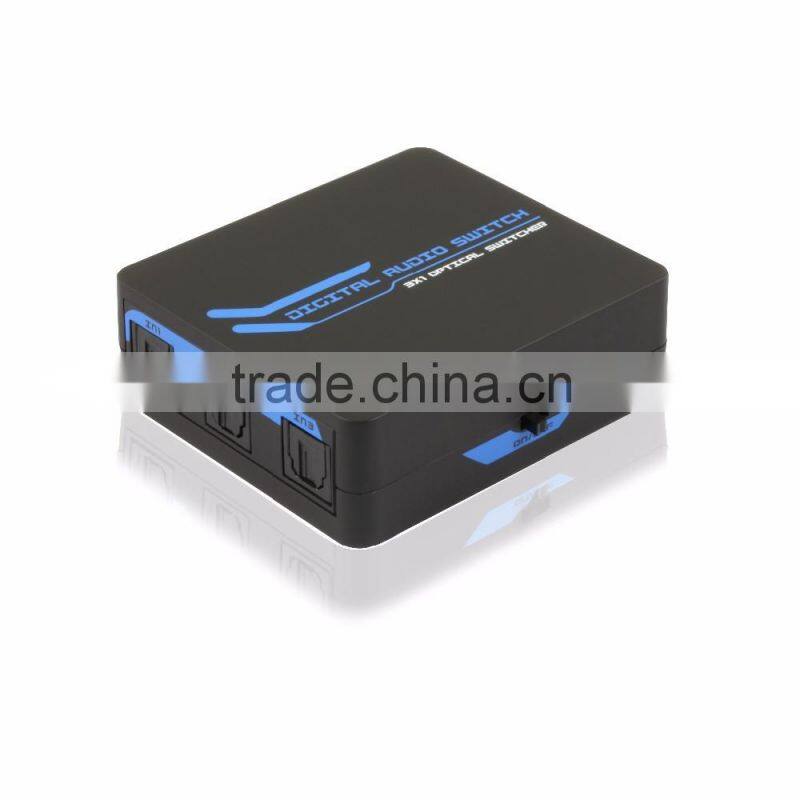 made in China SPDIF/TOSLINK Digital Optical Audio 3x1 Switcher for av amplifier with IR Remote