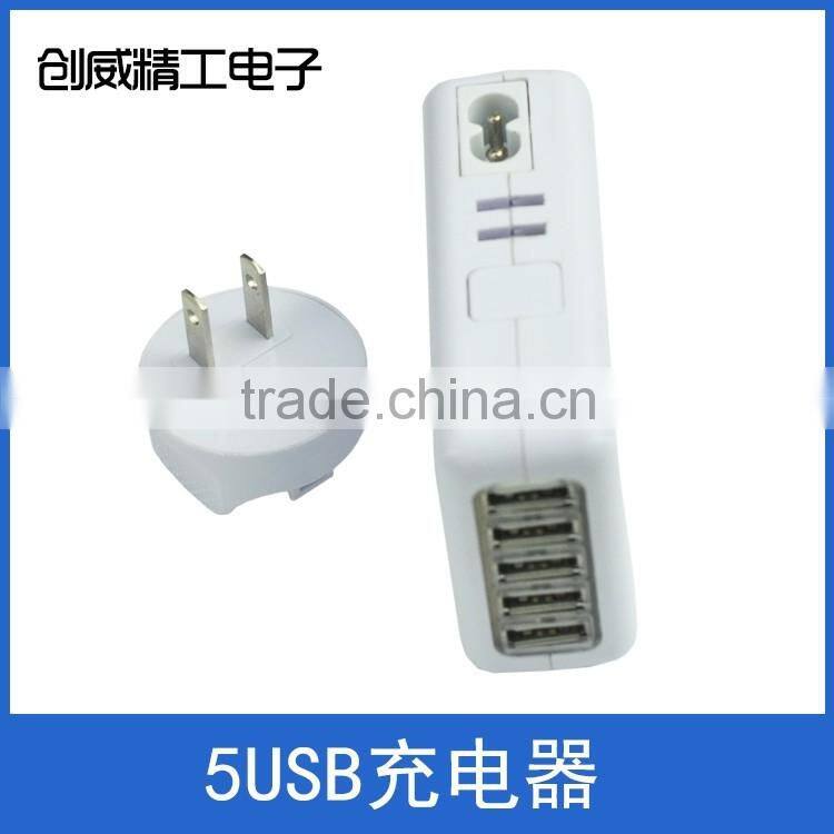 Wholesale Phone Accessory 5V3.1A 5-port USB Charger 5USB Charger Station with Smart IC