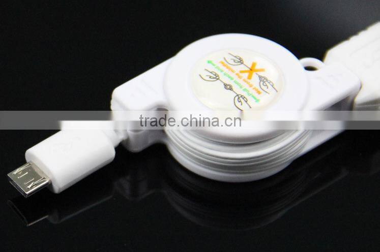Hot selling micro 5pin retractable usb cable high speed and quality