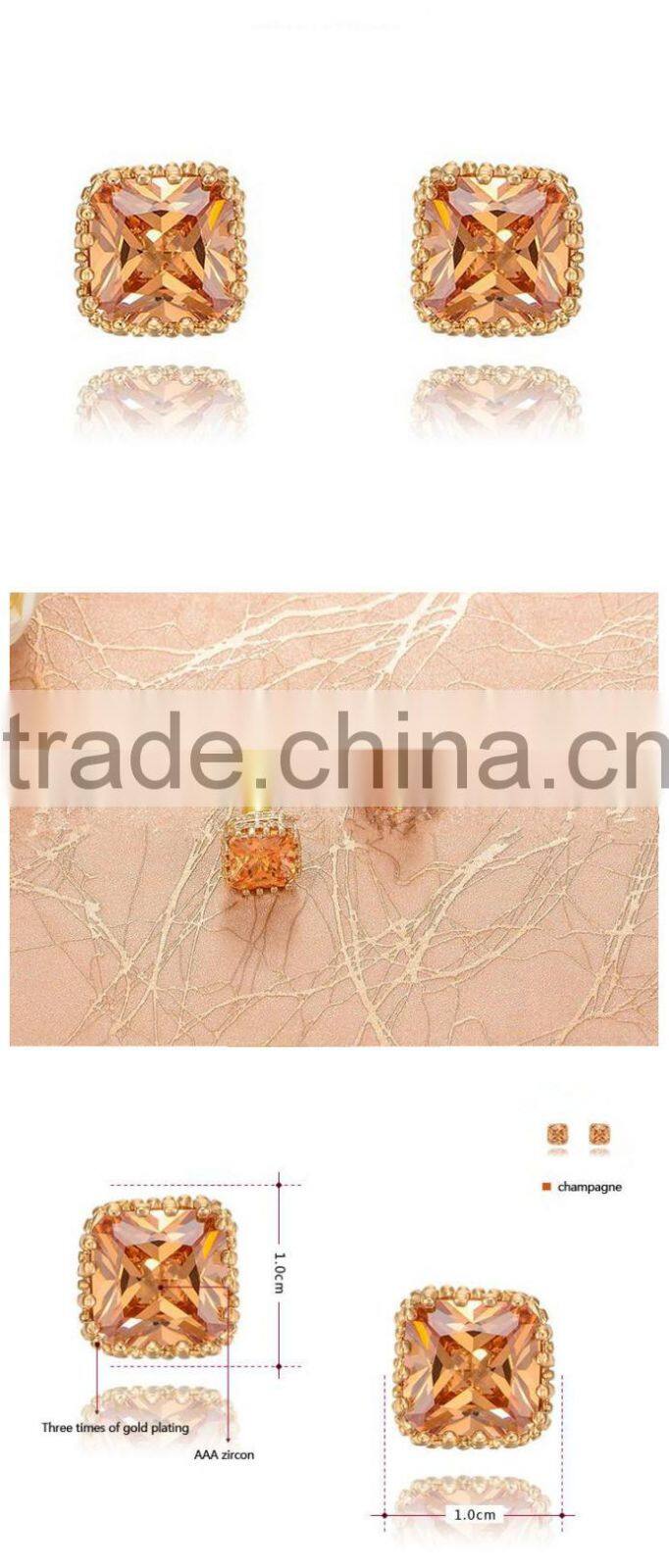 HYE43159 Simple fashion and cheap champagne stud earrings