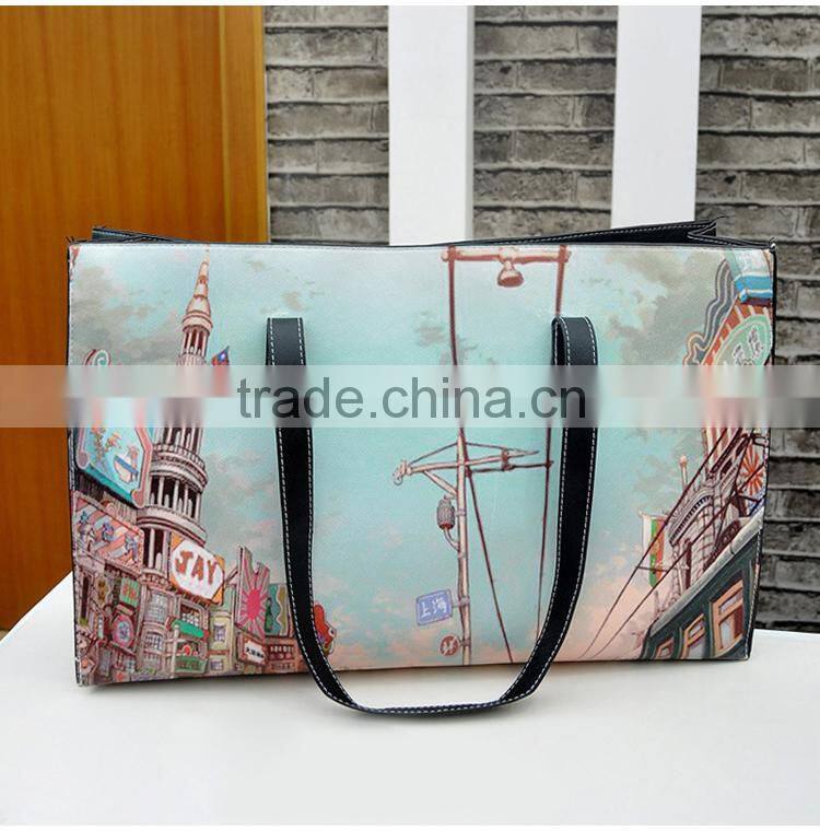 2015 Hot World style national wind Crown Figure landscape bag for woman Peking opera pattern shoulder bag with free shipping