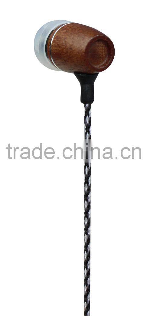 2014 hot selling stereo cheap wood earphone from Shenzhen headphone factory