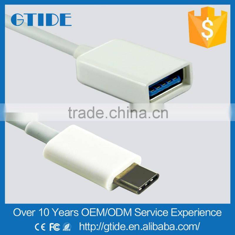 New Design USB C Type Connector OTG Data Cable,USB 3.1 Type C Type-C to USB Female Adapter Cable(15mm/customized lengh)