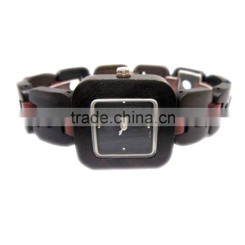 Collection New Natural African zebra wood Watch Men Square Face Wooden Watch Calendar In Gift box