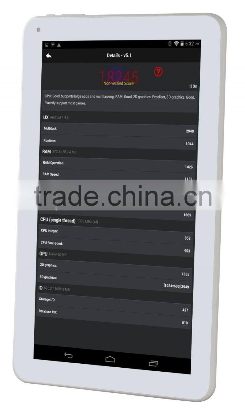 10 inch MTK8127 android tablet gps compass wifi g sensor without sim card