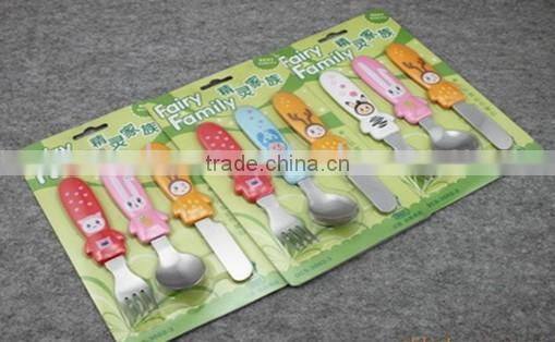 children cutlery set with animated cartoon handle