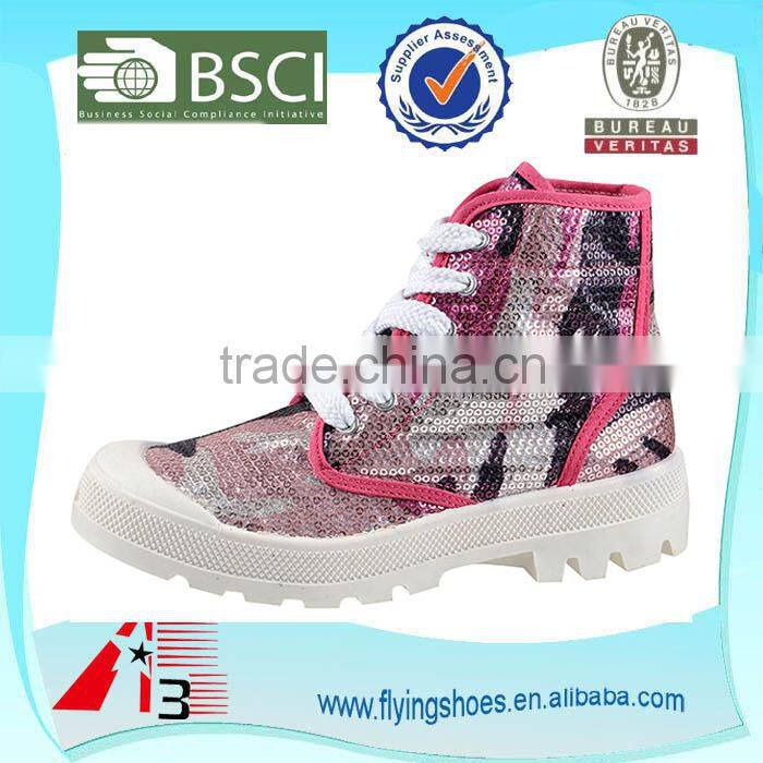 lady new style cheap canvas upper casual boots for gril