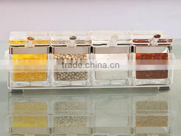 Eco-friendly easy clean compitive price acrylic condiment storage for shop wholesale