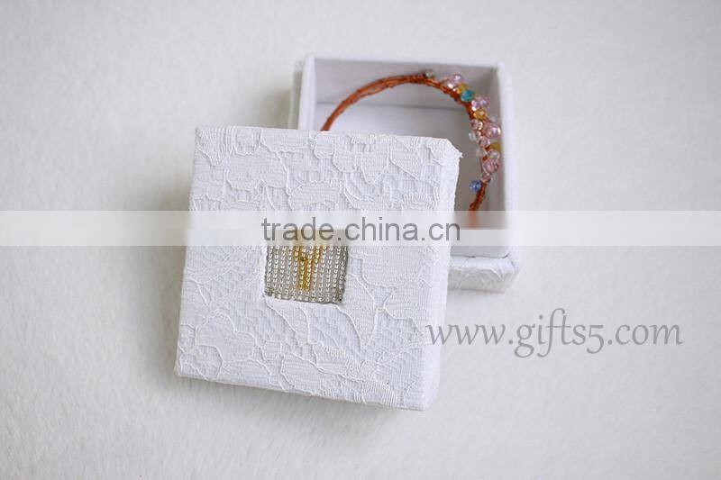 Personalized custom handmade made jewelry boxes with beaded name plate of Y