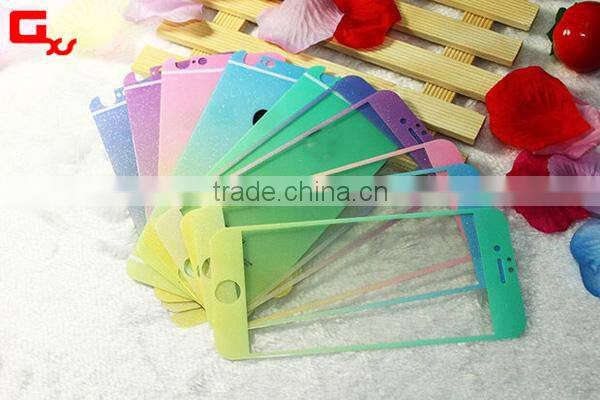 Ultra thin 0.3mm 9h hardness 2.5d 99% transparency for iphone 6 luminous glass anti glare screen covers
