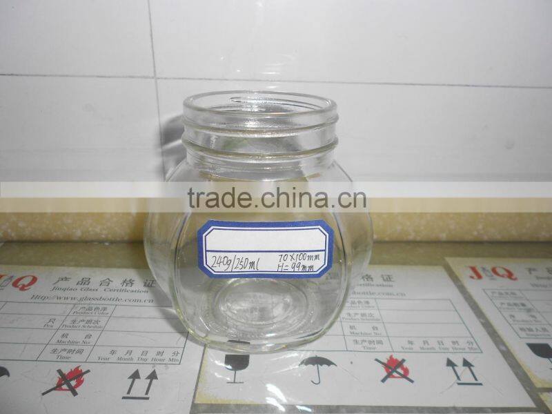 250ml clear glass canning jar