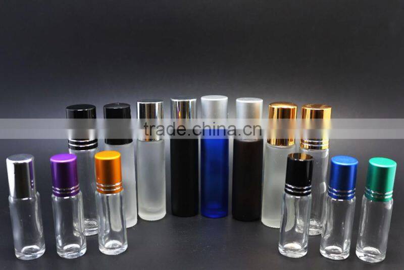 glass roll on bottles with 1/3 oz roll-on perfume bottle frosted glass