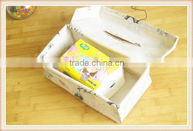 ZAKKA jute linen napkin tissue foldable box