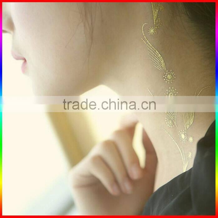 fluorescent temporary tattoo custom metallic tattoo gold flash tattoo