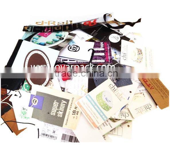 printed paper custom clothing hanger labels with strings