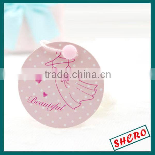 round shape garment hang tags garment label with bar code