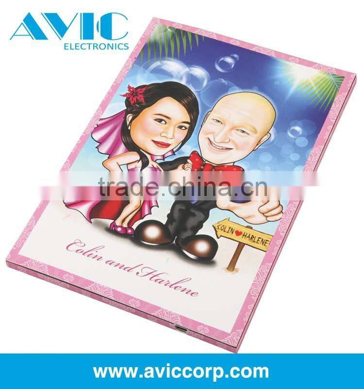 Colorful custom design inserted video brochure